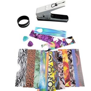 Pick-a-Palooza Guitar‎ Pick Maker Kit White DIY Punch Tool with Celluloid Strips